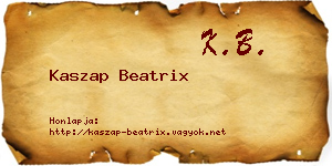 Kaszap Beatrix névjegykártya